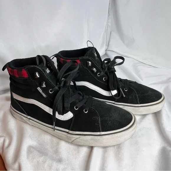 VANS Filmore HI Vansguard Suede black/red plaid Junior Sneakers Sz- Youth 6.5 - Picture 5 of 7